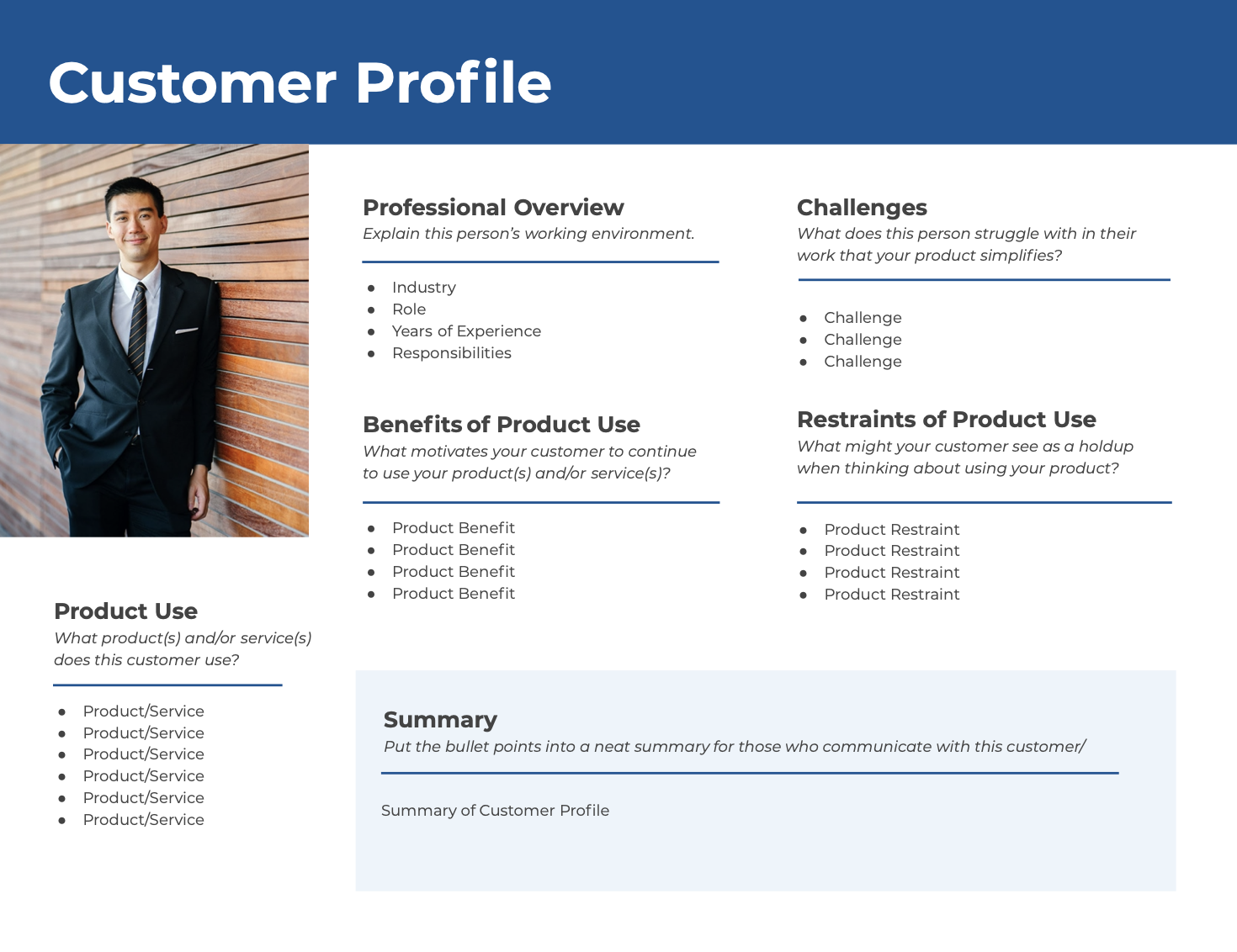 B2B customer profile template